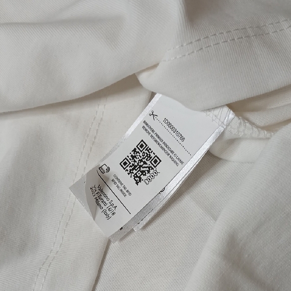 Valentino White Short Sleeve Tee with Logo - Picture 3 of 4